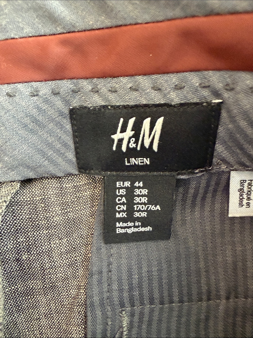 H&M Men's Light Beige Linen-Blend Dress Pants With Excellent Condition - Picture 3 of 4